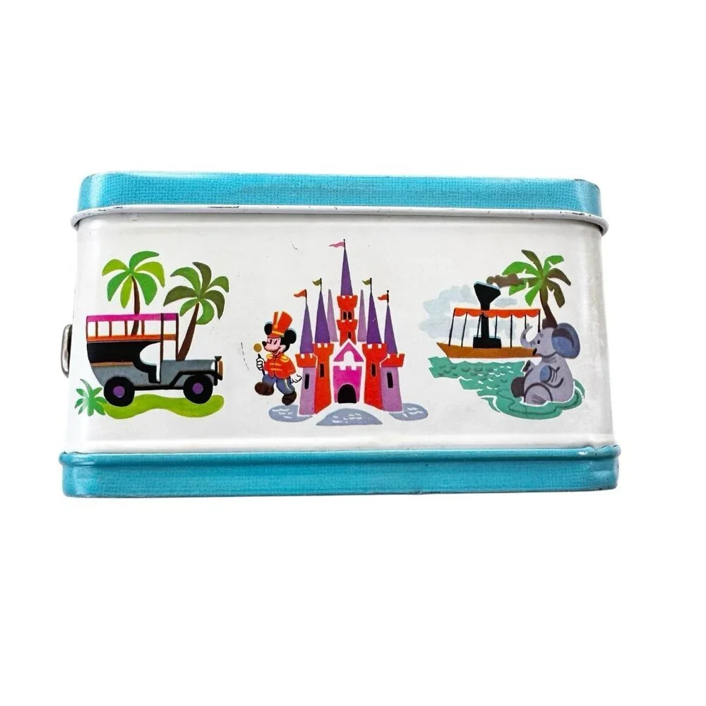 Vintage 70’s WALT DISNEY WORLD Mickey Mouse Lunch Box HAPPY 50 YEARS & Thermos